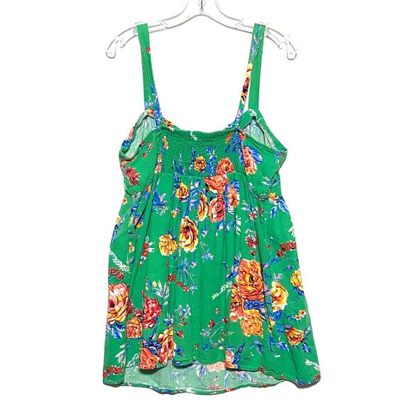 Forever 21+ Green Floral Sundress Adjustable Straps Smocked Womens Plus 0X - Picture 3 of 6